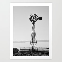 Windmill #blackandwhite Art Print