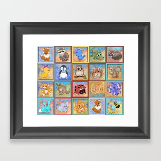 Baby animals Framed Art Print