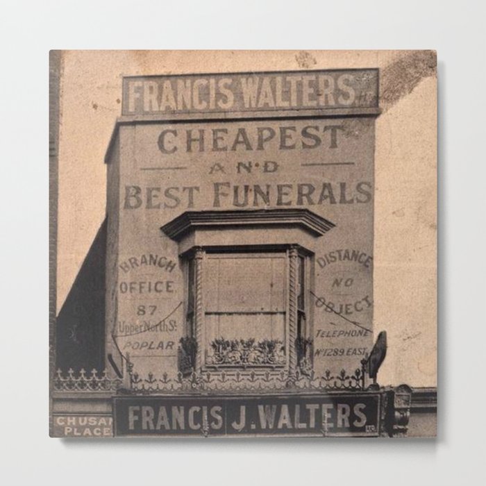 Cheapest Funerals Francis J. Walters London Storefront black and white photograph Metal Print