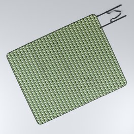 Geometric Cutting Board Pattern in Green Picnic Blanket