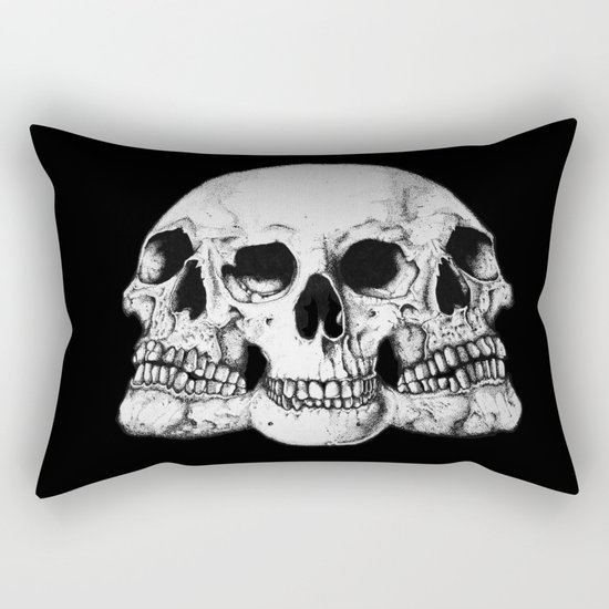 Threesome Skull - Black version Rectangular Pillow