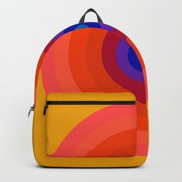 Retro Bullseye - Golden 70s Backpack | Midcenturymodern, 70S, Opart, Circle, Trippy, Panton, Yellow, Graphicdesign, Retro, Bullseye 