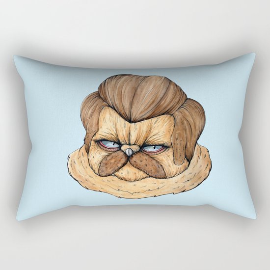 Ron Swanson Cat Rectangular Pillow
