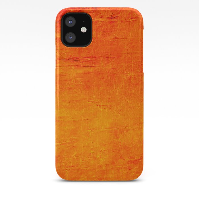 Orange Sunset Textured Acrylic Painting Iphone Case By