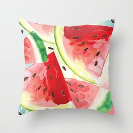 Life Is Sweet With Watermelon Throw Pillow