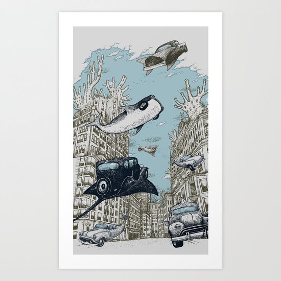 The Streets of Atlantis Art Print