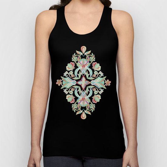 Soft Marsala and Sage Pattern Unisex Tank Top