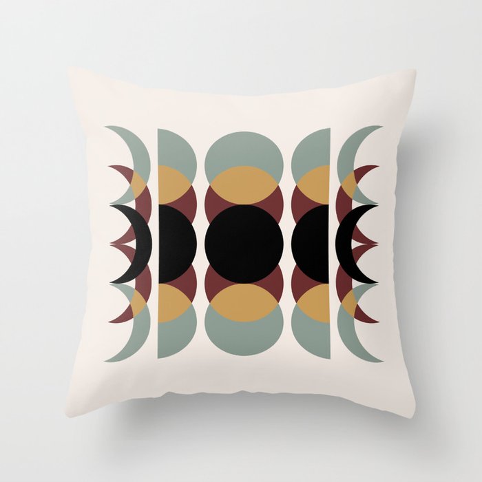Moon Phases Abstract XII Throw Pillow