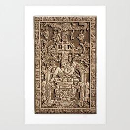 UFOs in Ancient Art. Pakal the Great. Art Print