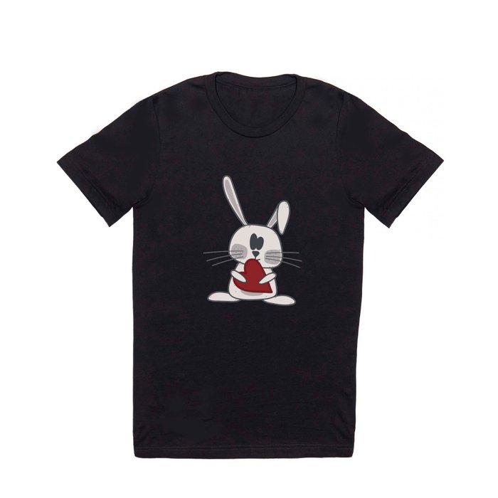 Cute bunny holding red heart T Shirt