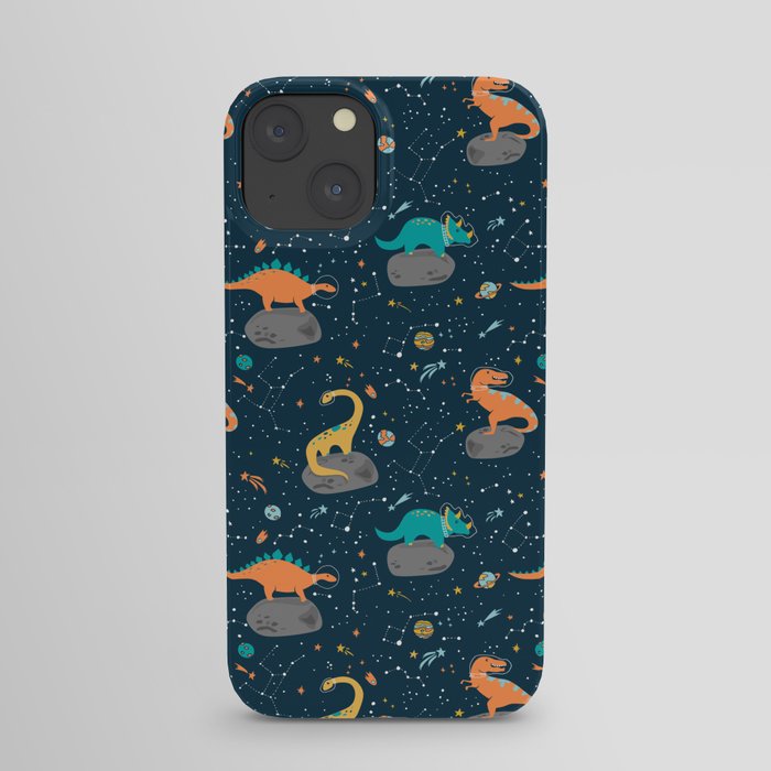 Dinosaurs Floating on an Asteroid iPhone Case