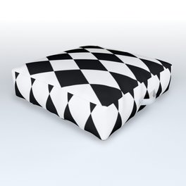 Black and White Rhombus Outdoor Floor Cushion
