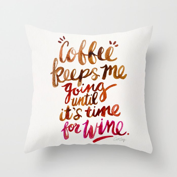 Coffee & Wine – Brown & Magenta Ombré Throw Pillow