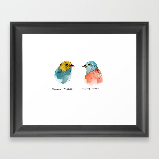 TWO WARBLERS Framed Art Print