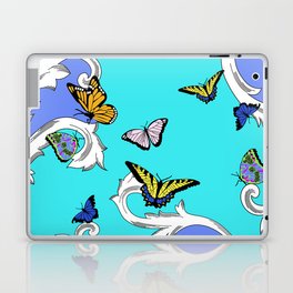 BUTTERFLIES IN FLIGHT PATTERN by gail sarasohn Laptop & iPad Skin