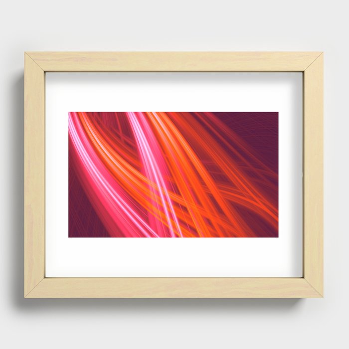 Pink and Orange Swirl Recessed Framed Print