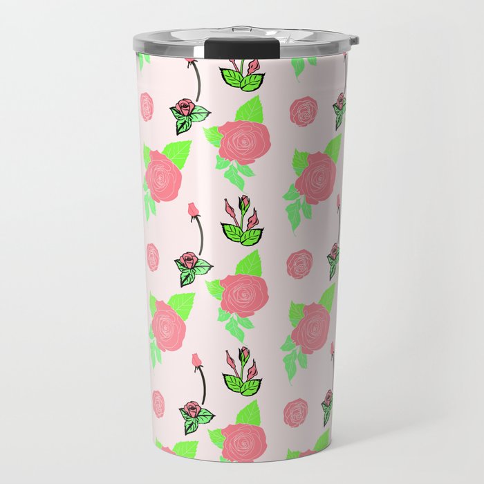 Pacific Pink Rose Flower  Travel Mug