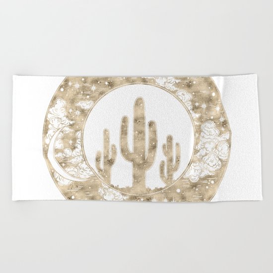 Cactus Desert Nights Gold Beach Towel