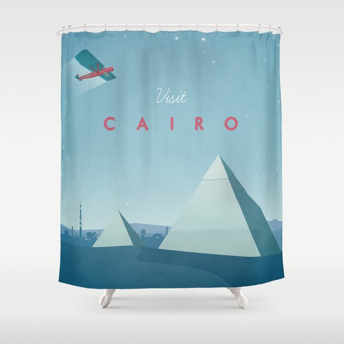 Cairo Vintage Travel Poster Shower Curtain By Wetcake Society6