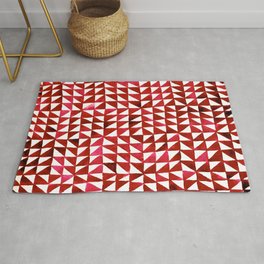 Triangle Grid red Area & Throw Rug