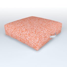 Orange and Pink Coral Sealife Pattern Outdoor Floor Cushion
