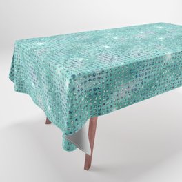 Teal Diamond Studded Glam Pattern Tablecloth