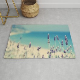 Beach - Lavender Blues - Flower Print - Ocean Sea photography by Ingrid Beddoes Area & Throw Rug