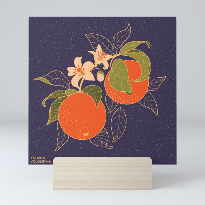 Orange Branch Mini Art Print