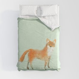 Red Fox Watercolor [Mint] Comforter