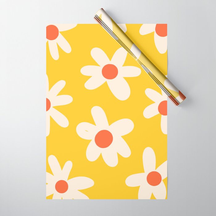 Happy Golden Daisies | Yellow Daisies | Summer Flowers Wrapping Paper