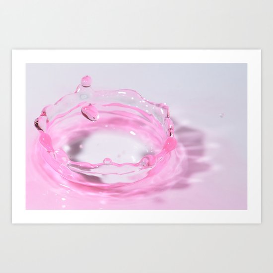 CUTE PINK WATER SPLASH Art Print