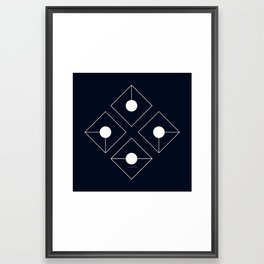 P-Geo-RombC-Purist-Geo-Rombus+Circle-BW Framed Art Print