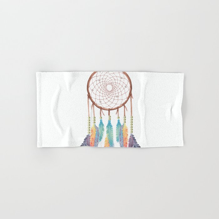 Gypsy Dreams Dreamcatcher on white with Gypsy Dreams Trim Hand & Bath Towel