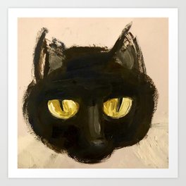 midnight kitty Art Print