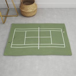 Tennis Court From Above | Illustration  Area & Throw Rug
