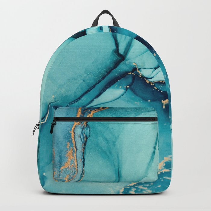 Abstract Turquoise Art Print By LandSartprints Backpack