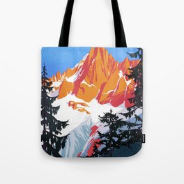 Mont Blanc and L' Aiguille du Midi Mountains, 1924 Roger Broders Vintage Travel Poster Tote Bag