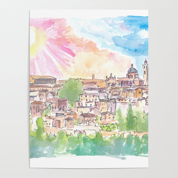 Montalcino City On A Hill In Italy Tuscany Poster