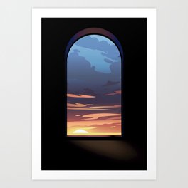 Sunset in the window Art Print