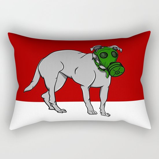 Dog Wearing A Gas Mask Rectangular Pillow