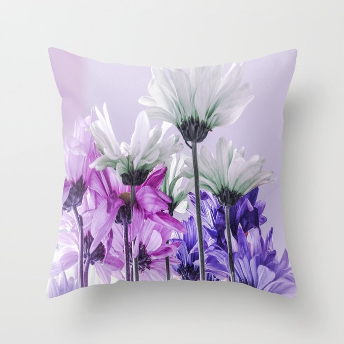 Purple Lavender Flowers Throw Pillow