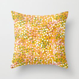 Polka Dots in neon- Yellow Throw Pillow