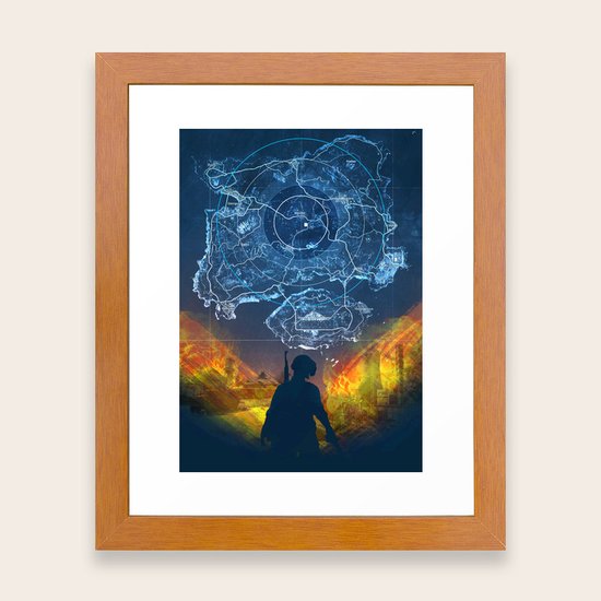 Pubg Chicken Dinner Battlegrounds Soldier Poster Framed Art Print
