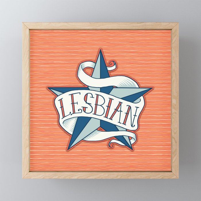 Lesbian Nautical Star Framed Mini Art Print