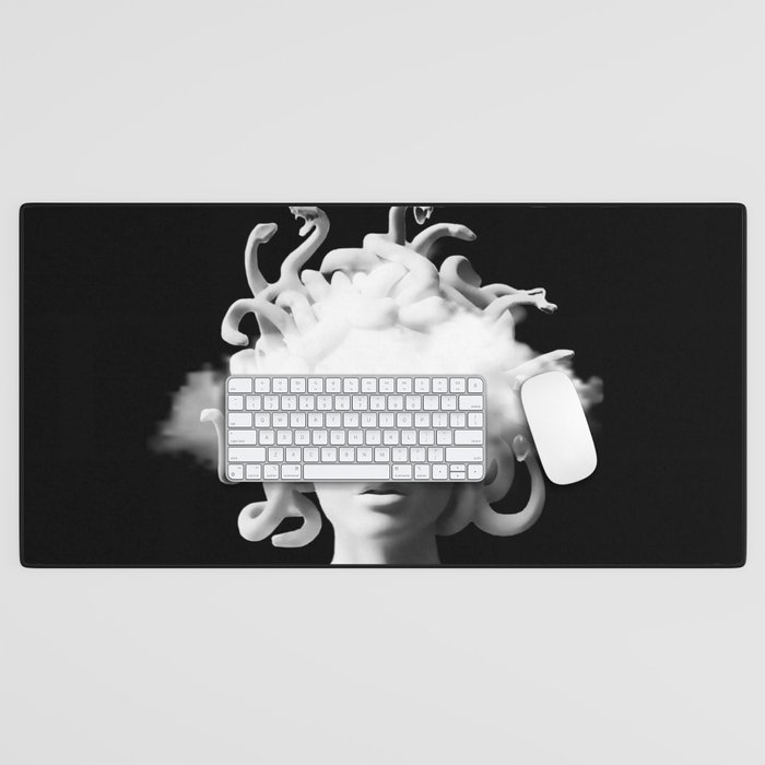 Medusa and the cloud Desk Mat