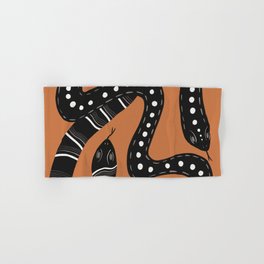 Two Snakes - Orange Hand & Bath Towel