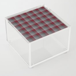 Red Plaid Tartan Textured Pattern Acrylic Box