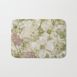 Fresh Start for Spring Bath Mat | Pinks, Anemone, Flores, Roses, Painting, Floral, Green, Flowers, Rosas, Digital 