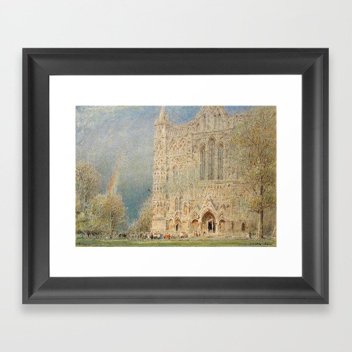 Salisbury Cathedral, English Landscape by Albert Goodwin Framed Art Print