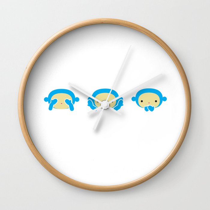 3 Wise Monkeys Wall Clock